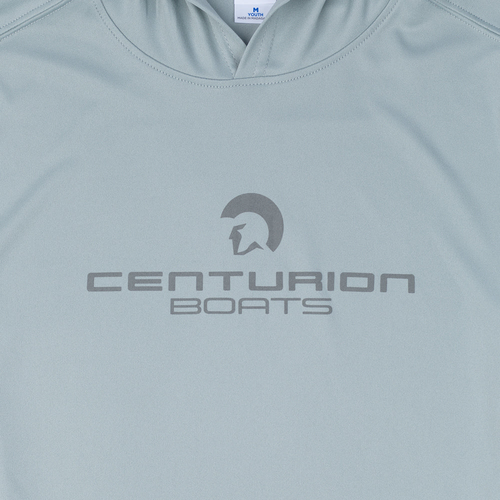 Centurion Youth LS Hooded Sun Tee - Silver