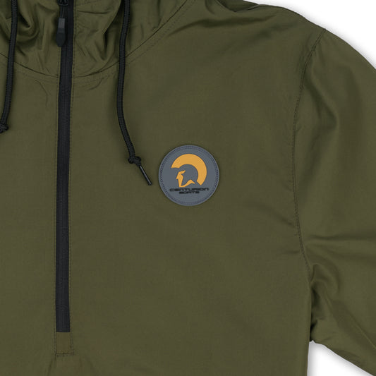 Centurion 1/4 Zip Patch Windbreaker - Army Green