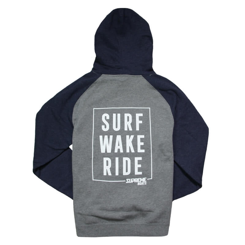 Supreme Surf Wake Ride Hooded Sweatshirt - Gunmetal | Navy