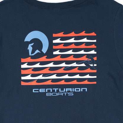 Centurion Women's Flag V-Neck Tee - Navy
