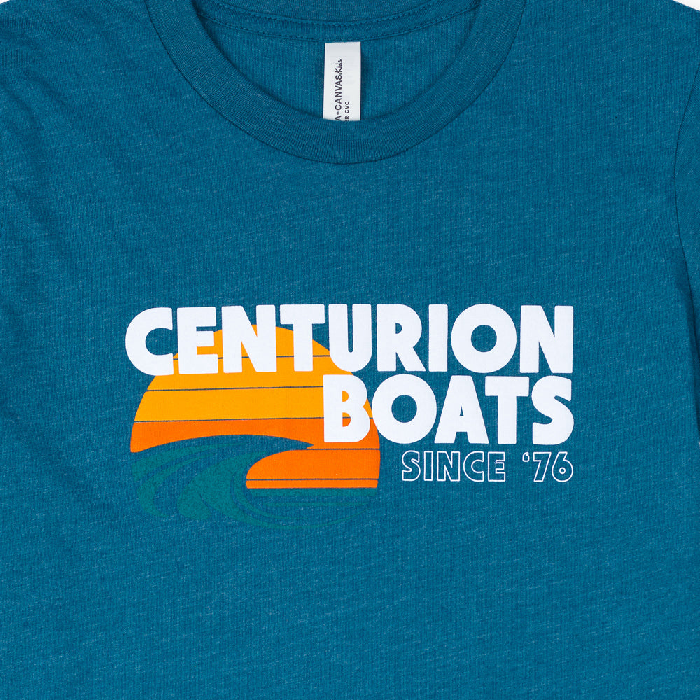 Centurion Youth Surf Wave Tee - Heather Deep Teal