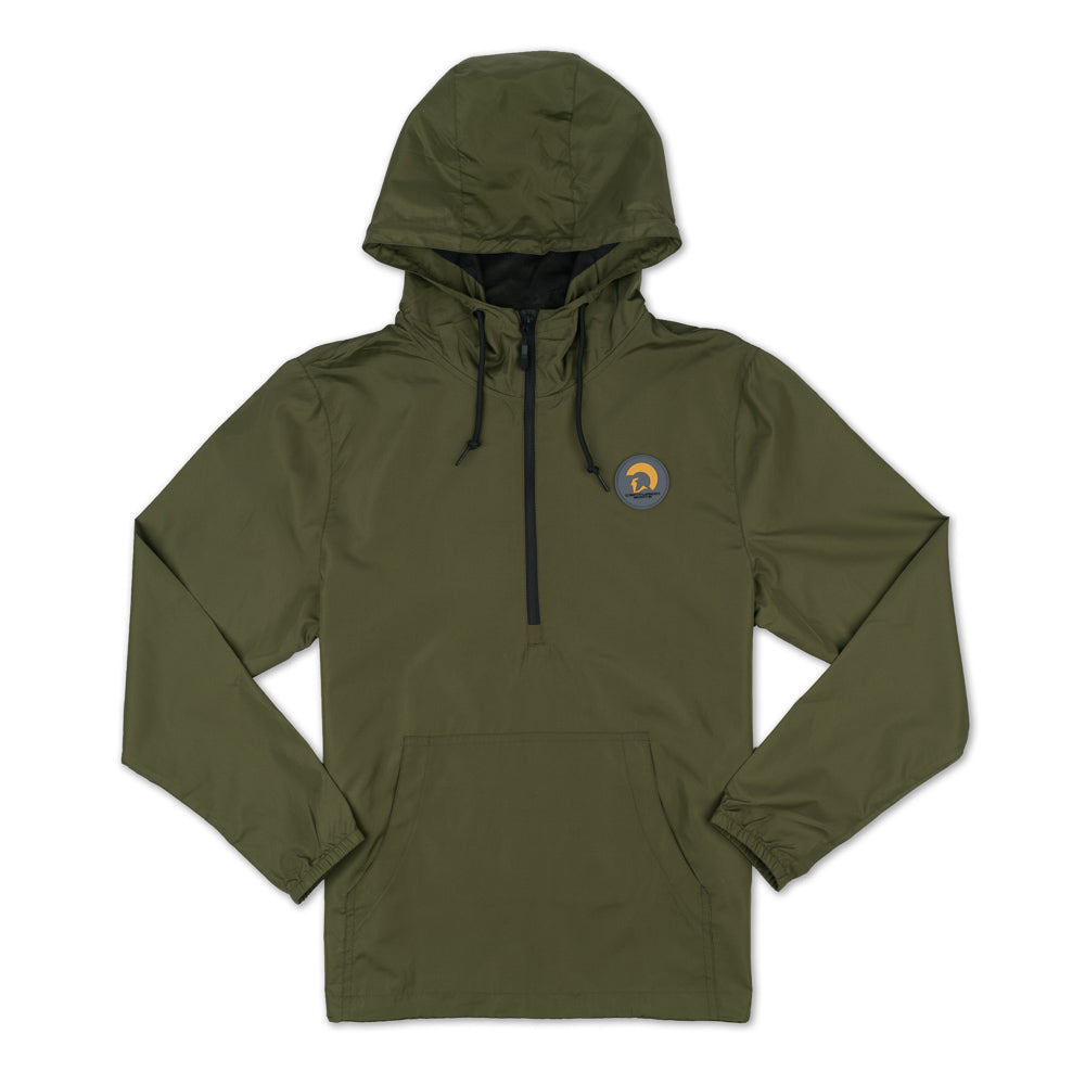 Centurion 1/4 Zip Patch Windbreaker - Army Green