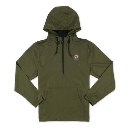 Centurion 1/4 Zip Patch Windbreaker - Army Green