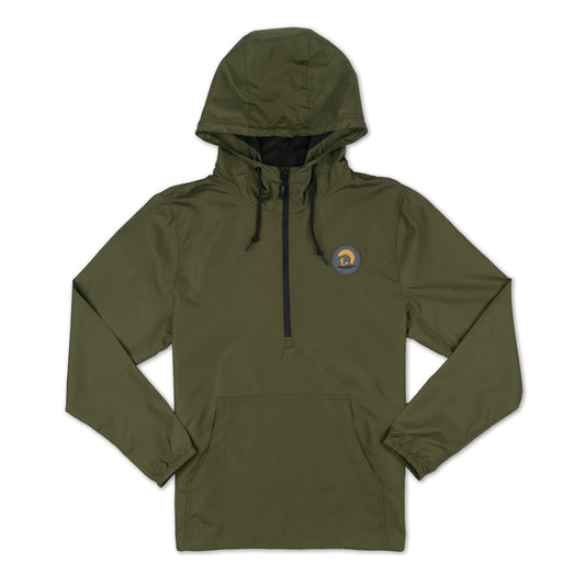 Centurion 1/4 Zip Patch Windbreaker - Army Green