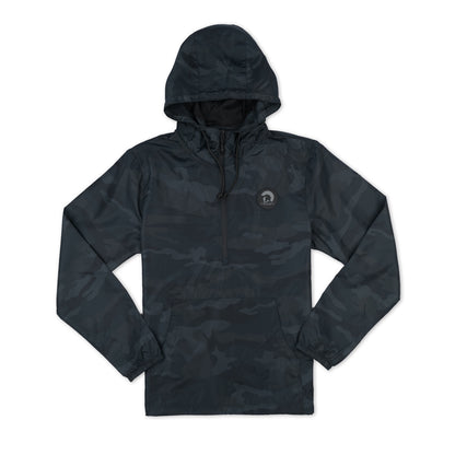 Centurion 1/4 Zip Patch Windbreaker - Black Camo