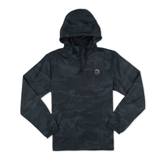 Centurion 1/4 Zip Patch Windbreaker - Black Camo