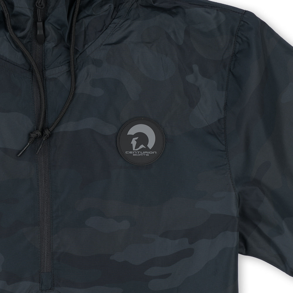 Centurion 1/4 Zip Patch Windbreaker - Black Camo