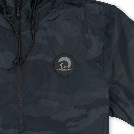 Centurion 1/4 Zip Patch Windbreaker - Black Camo