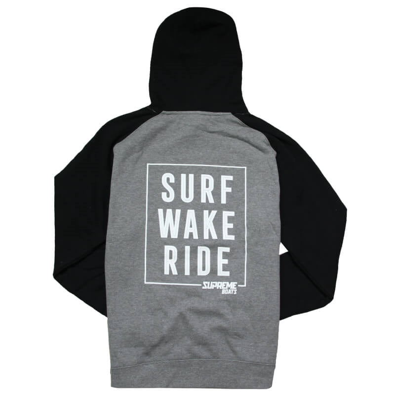 Supreme Surf Wake Ride Hooded Sweatshirt - Gunmetal | Black